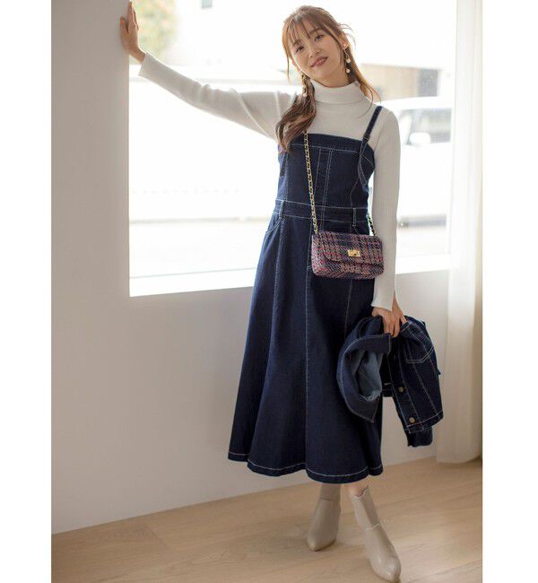 ANY SIS「【洗える】ストレッチライトデニム ワンピース」|ワンピース|インディゴ