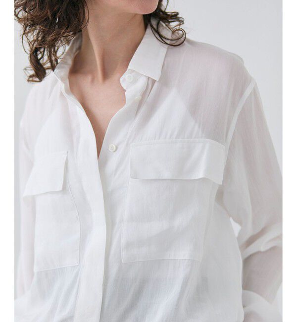 BEIGE,「【洗える・Precious 6月号掲載】PAULINE / ビックポケットドロストリネンブラウス」|シャツ・ブラウス|