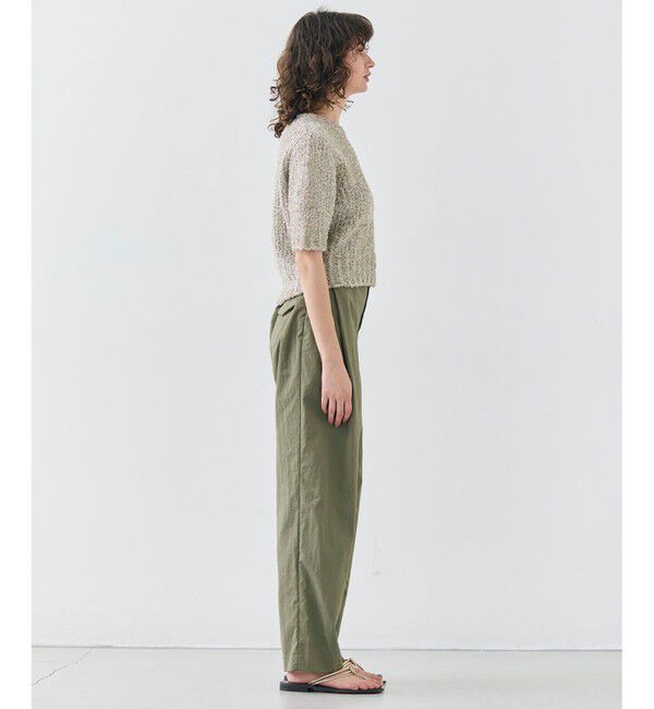 BEIGE,「【洗える・Precious 4月号掲載】TRITOMA / ラメクルーネック半袖ニット」|ニット・セーター|