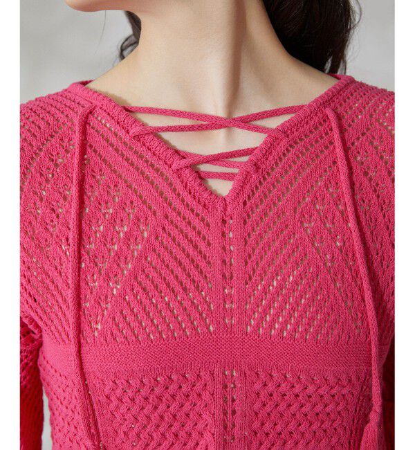 GRACE CONTINENTAL「透かしニットトップ」|ニット・セーター|