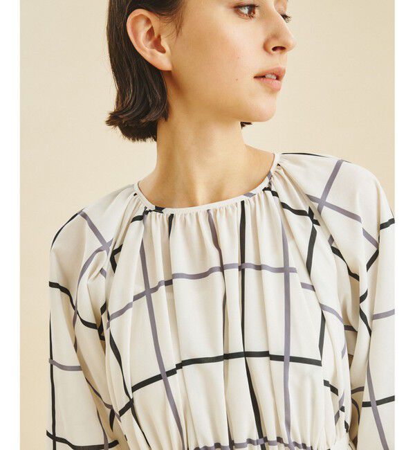 Grace Class「チェックプリントギャザードレス」|ワンピース|