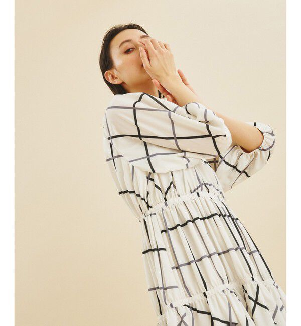 Grace Class「チェックプリントギャザードレス」|ワンピース|