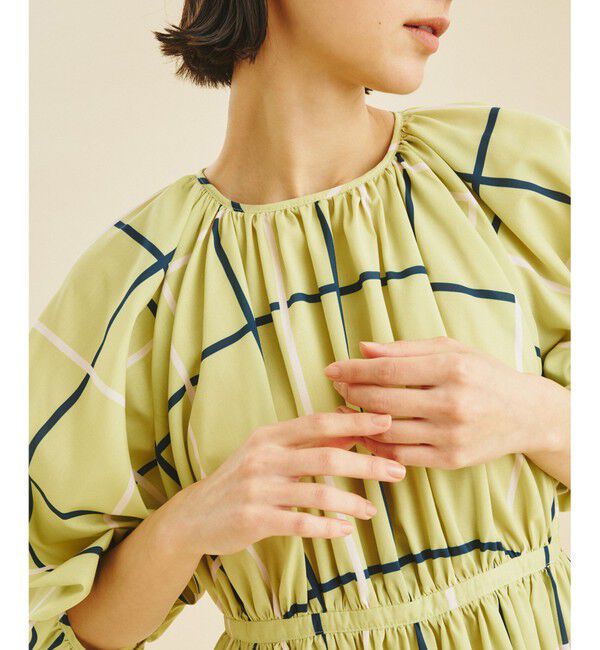 Grace Class「チェックプリントギャザードレス」|ワンピース|