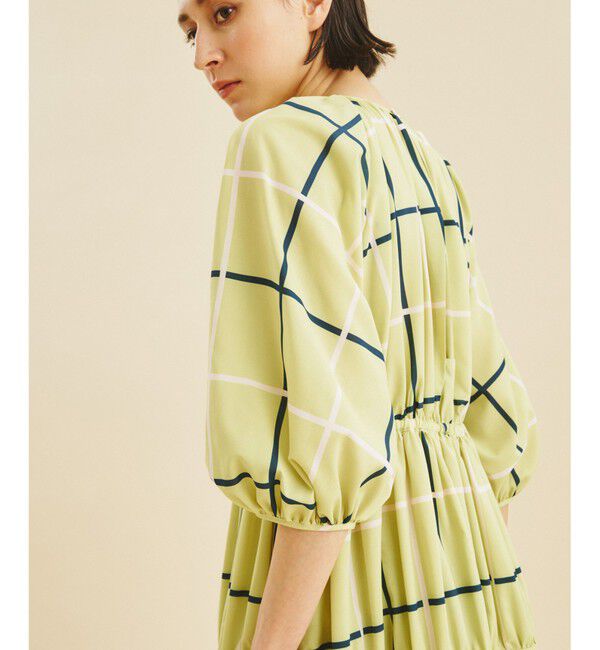 Grace Class「チェックプリントギャザードレス」|ワンピース|