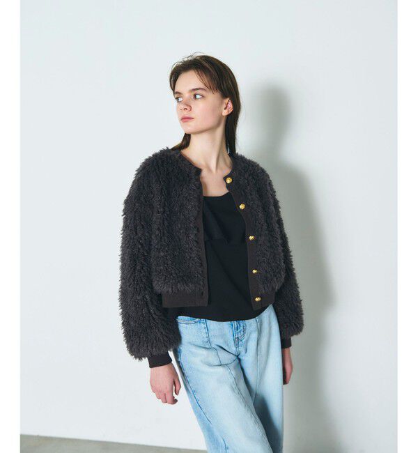 Diagram「フェイクファーニットカーディガン」|カーディガン|