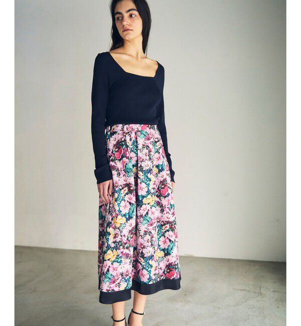 GRACE CONTINENTAL「グラデフラワープリントスカート」|スカート|ピンク