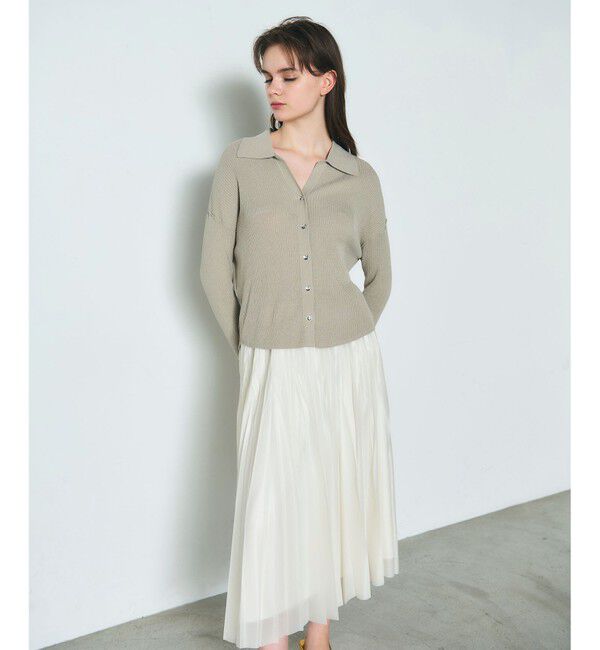 Diagram「スラブリブシャツニットトップ」|ニット・セーター|ベージュ