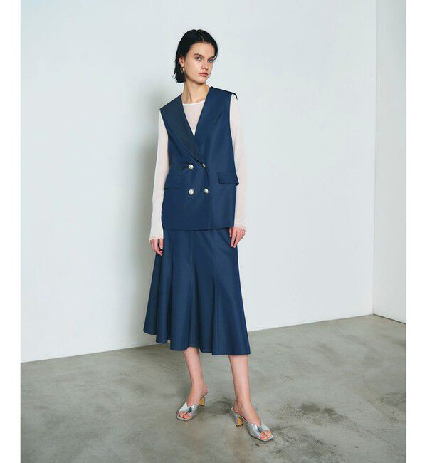 Diagram「セーラーカラーサテンベスト」|ベスト・ジレ|ネイビー