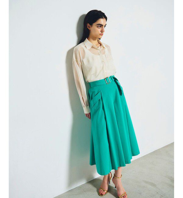 Grace Class「グログランタックフレアスカート」|スカート|グリーン