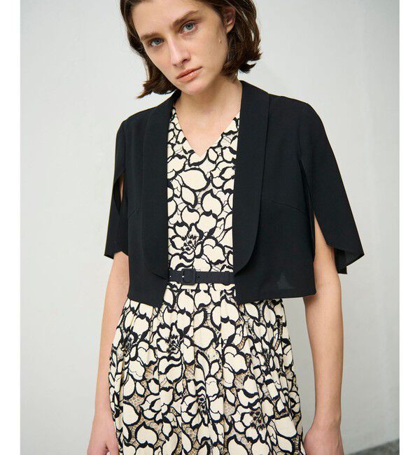 Grace Class「ケープスリーブシアージャケット」|ノーカラージャケット|