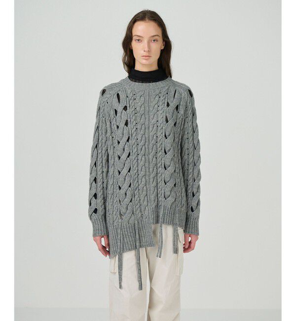 GRACE CONTINENTAL「オーバーケーブルニットトップ」|ニット・セーター|