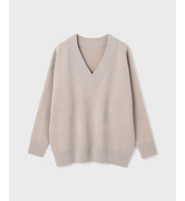 GRACE CONTINENTAL「ラメVネックニットトップ」|ニット・セーター|