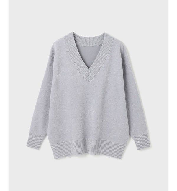 GRACE CONTINENTAL「ラメVネックニットトップ」|ニット・セーター|