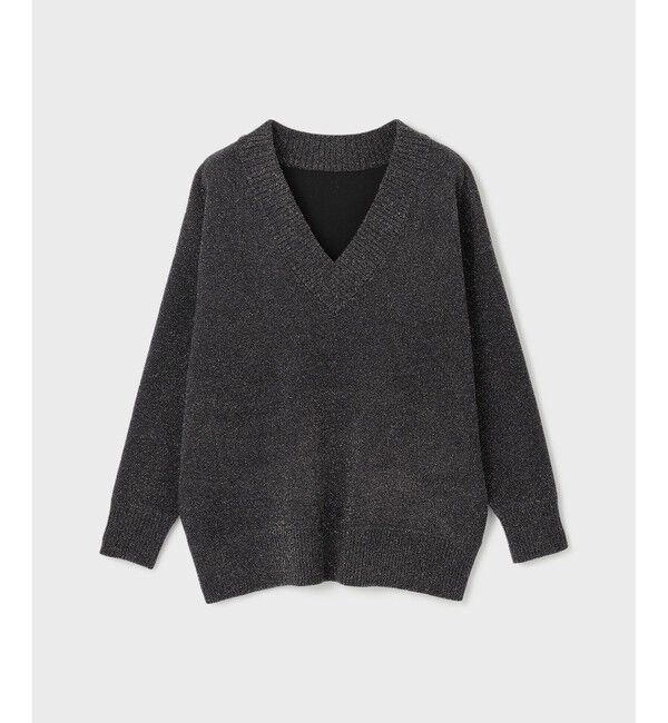 GRACE CONTINENTAL「ラメVネックニットトップ」|ニット・セーター|