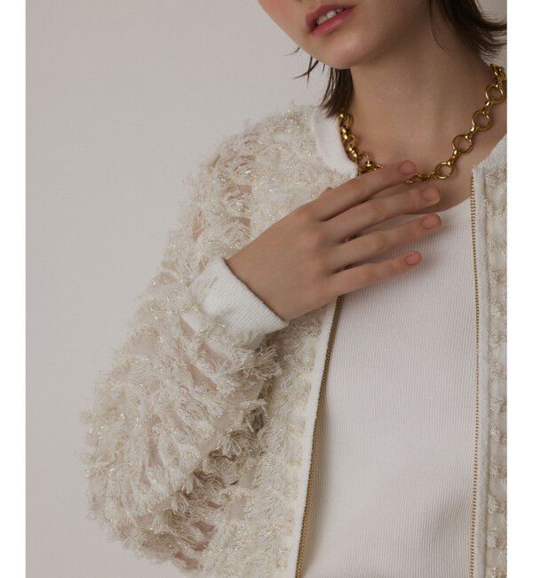  「フリンジニットzipカーディガン」|ニット・セーター|