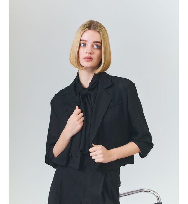 Grace Class「リネンライクシアージャケット」|その他|ブラック