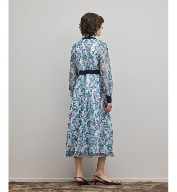 GRACE CONTINENTAL「マルチフラワー刺繍フレアワンピース」|ワンピース|