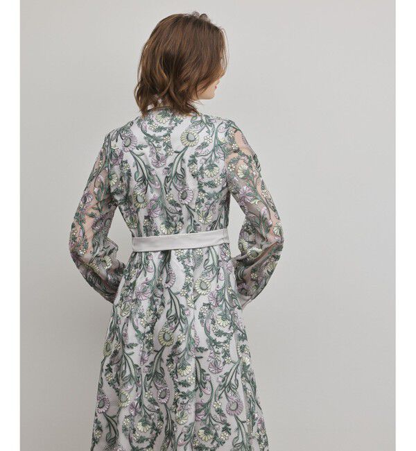 GRACE CONTINENTAL「マルチフラワー刺繍フレアワンピース」|ワンピース|