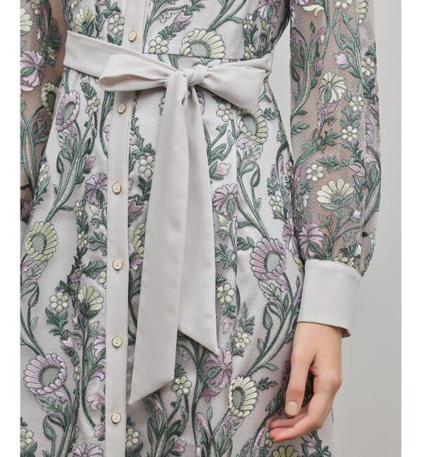 GRACE CONTINENTAL「マルチフラワー刺繍フレアワンピース」|ワンピース|