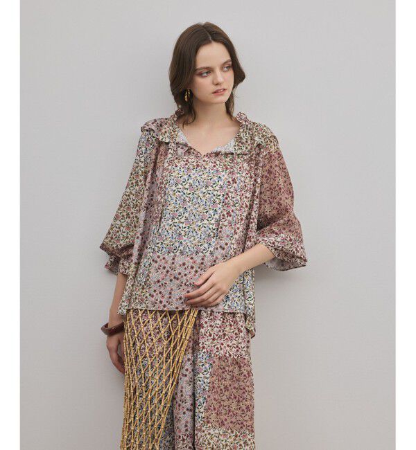 GRACE CONTINENTAL「パッチワークプリントカフタンブラウス」|シャツ・ブラウス|