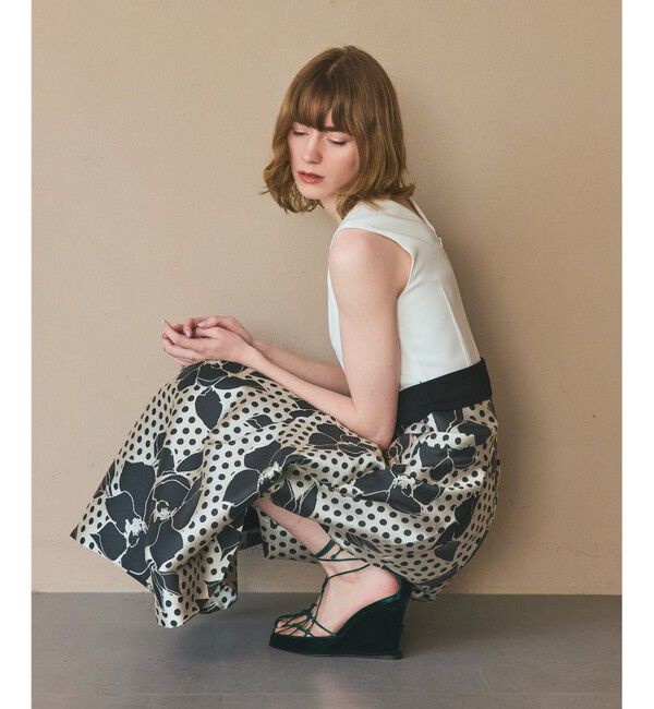 Grace Class「ドットボタニカルジャガードドレス」|ドレス|