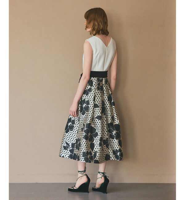 Grace Class「ドットボタニカルジャガードドレス」|ドレス|