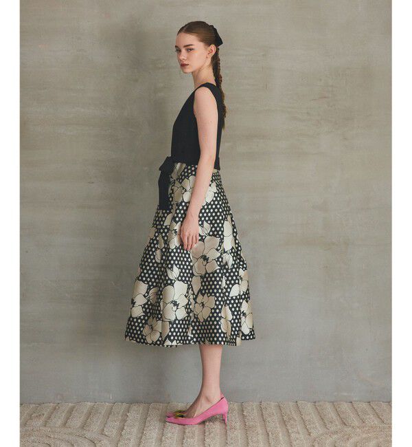 Grace Class「ドットボタニカルジャガードドレス」|ドレス|