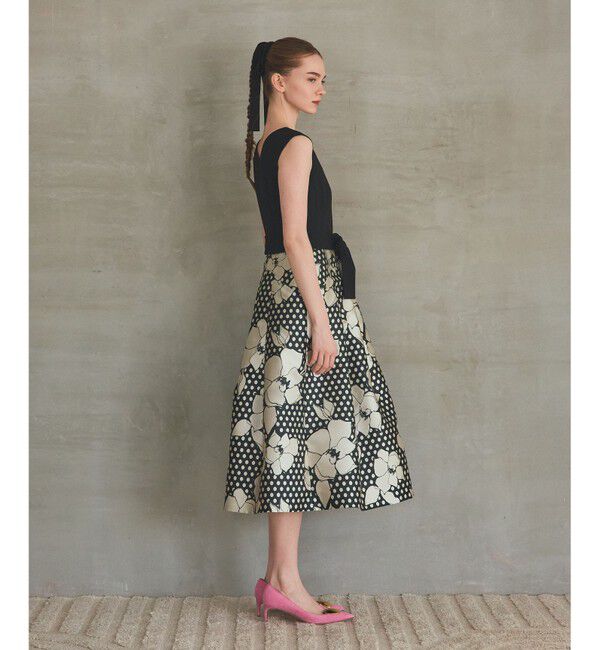 Grace Class「ドットボタニカルジャガードドレス」|ドレス|