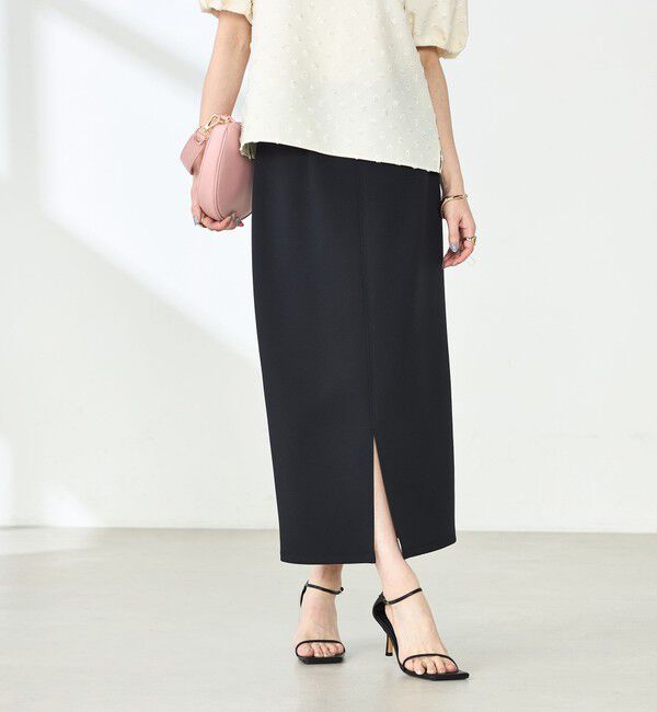 NOLLEY'S sophi「ウォッシャブルダンボール前後2WAYタイトスカート」|タイト|ブラック