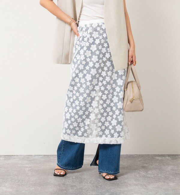 NOLLEY'S「スパングルIラインスカート」|タイト|