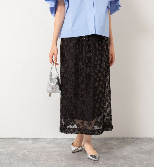 NOLLEY'S「スパングルIラインスカート」|タイト|