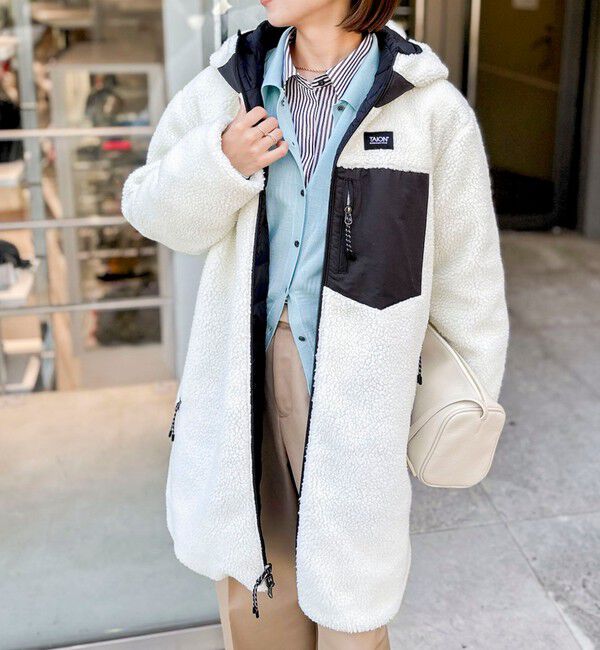 ノーリーズ×TAION 別注ボア×ダウンフードコート　リバーシブル　24AW ◇【WEB限定】【TAION/タイオン】別注ボア×ダウンフードコート