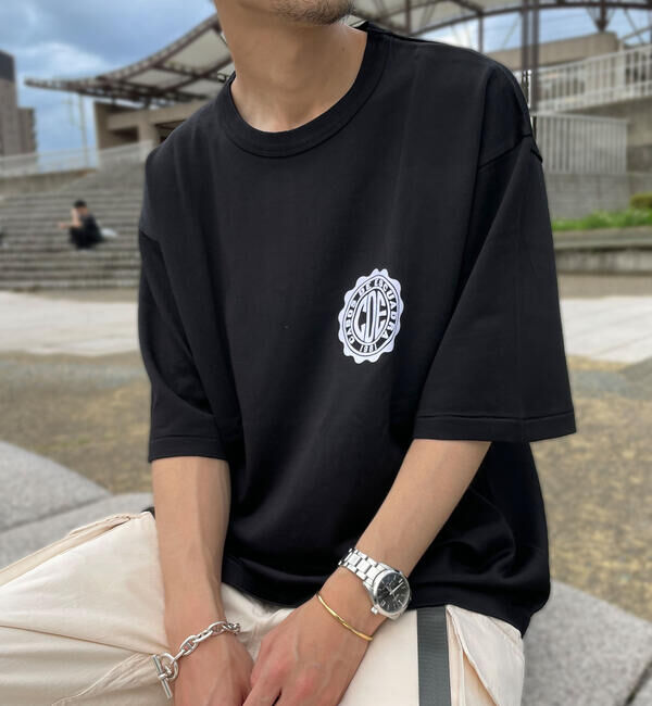 GLOSTER「ヴィンテージ風プリントレーヨンTシャツ」|Tシャツ・カットソー|