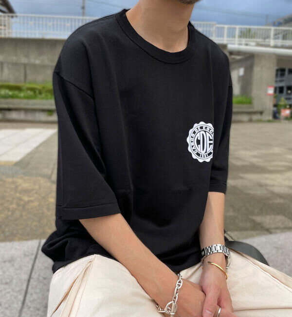 GLOSTER「ヴィンテージ風プリントレーヨンTシャツ」|Tシャツ・カットソー|