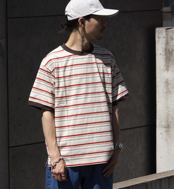 GLOSTER「【GLOSTER/グロスター】マルチボーダー リンガーTシャツ」|Tシャツ・カットソー|