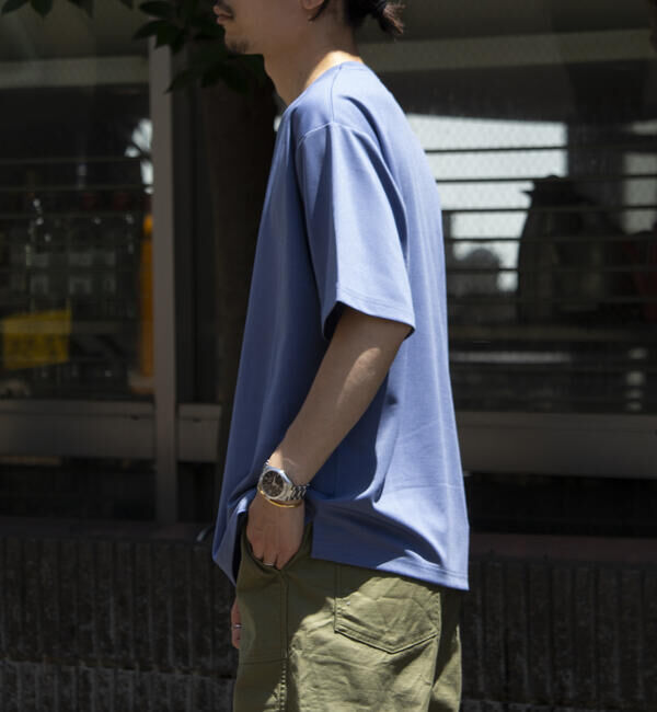 GLOSTER「【GLOSTER/グロスター】ポンチオーバーサイズ クルーネックTシャツ サイドスリット」|Tシャツ・カットソー|