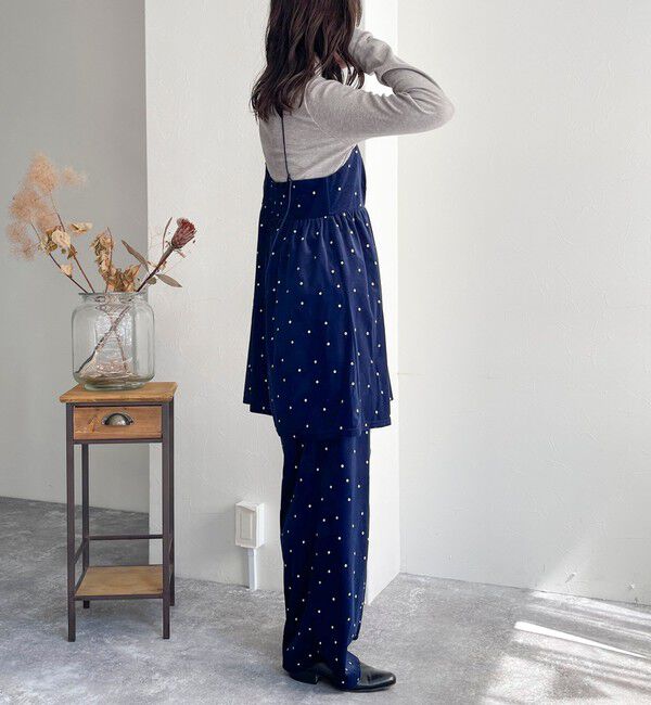 fredy emue「《セットアップ対応》ベロアドット刺繍キャミブラウス」|キャミソール|