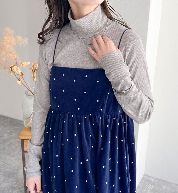 fredy emue「《セットアップ対応》ベロアドット刺繍キャミブラウス」|キャミソール|
