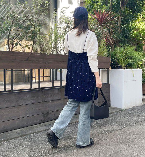 fredy emue「《セットアップ対応》ベロアドット刺繍キャミブラウス」|キャミソール|