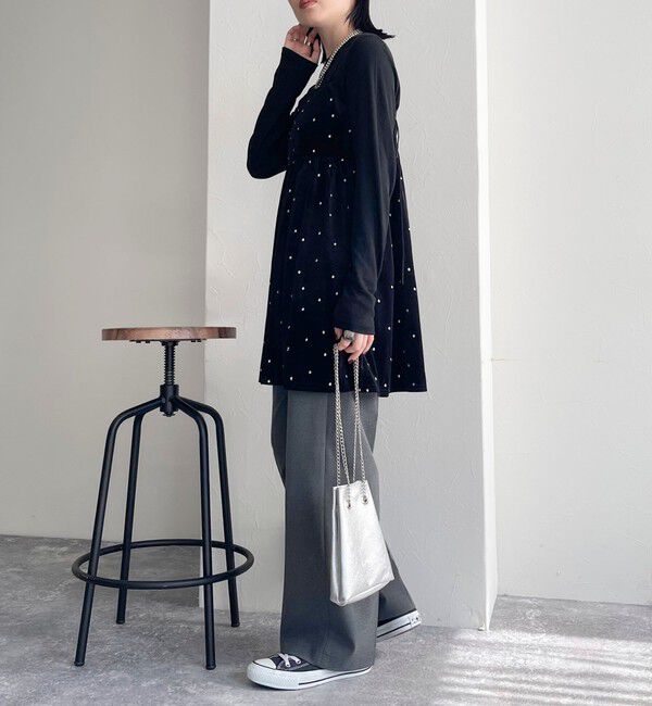 fredy emue「《セットアップ対応》ベロアドット刺繍キャミブラウス」|キャミソール|