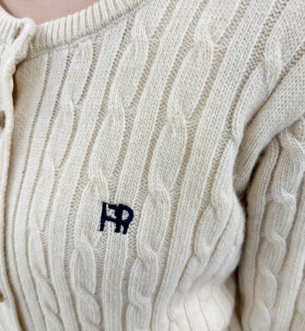 fredy emue「ウール混FR刺繍ケーブル柄カーディガン」|ニット・セーター|