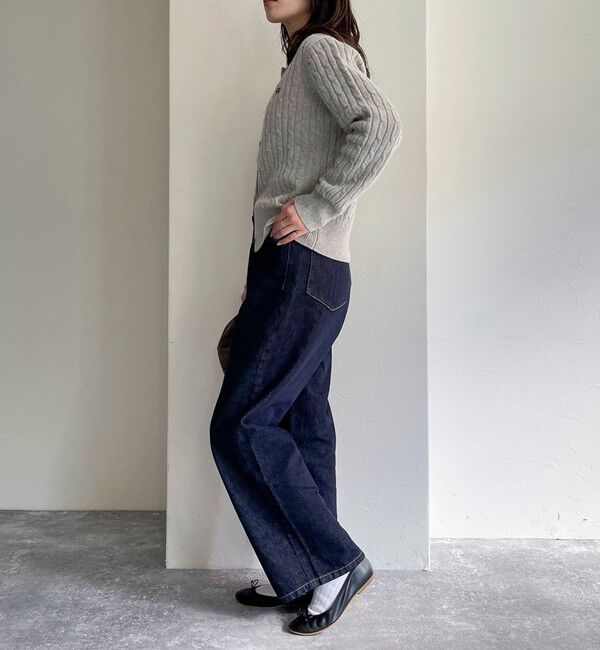 fredy emue「ウール混FR刺繍ケーブル柄カーディガン」|ニット・セーター|