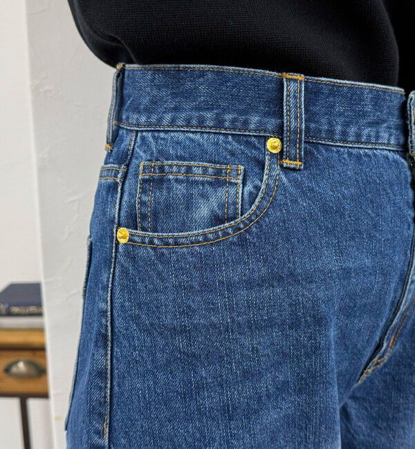 fredy emue「FRセンタープレスセミワイドデニムパンツ」|デニム|