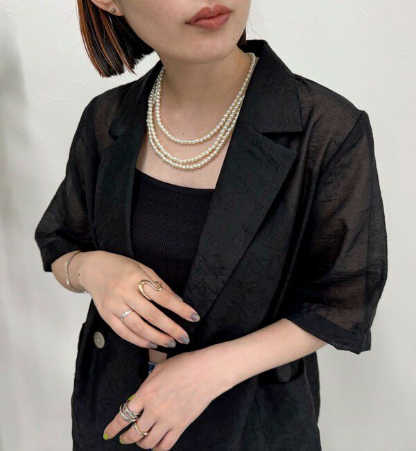 fredy emue「パール／メタルマルチロングネックレス」|ネックレス|