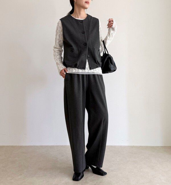 fredy emue「【セットアップ対応】ポンチノーカラージレ」|ベスト・ジレ|