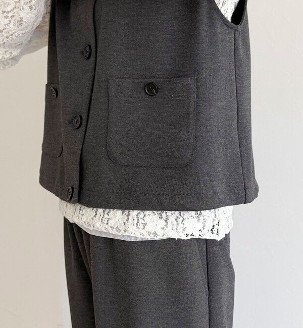 fredy emue「【セットアップ対応】ポンチノーカラージレ」|ベスト・ジレ|