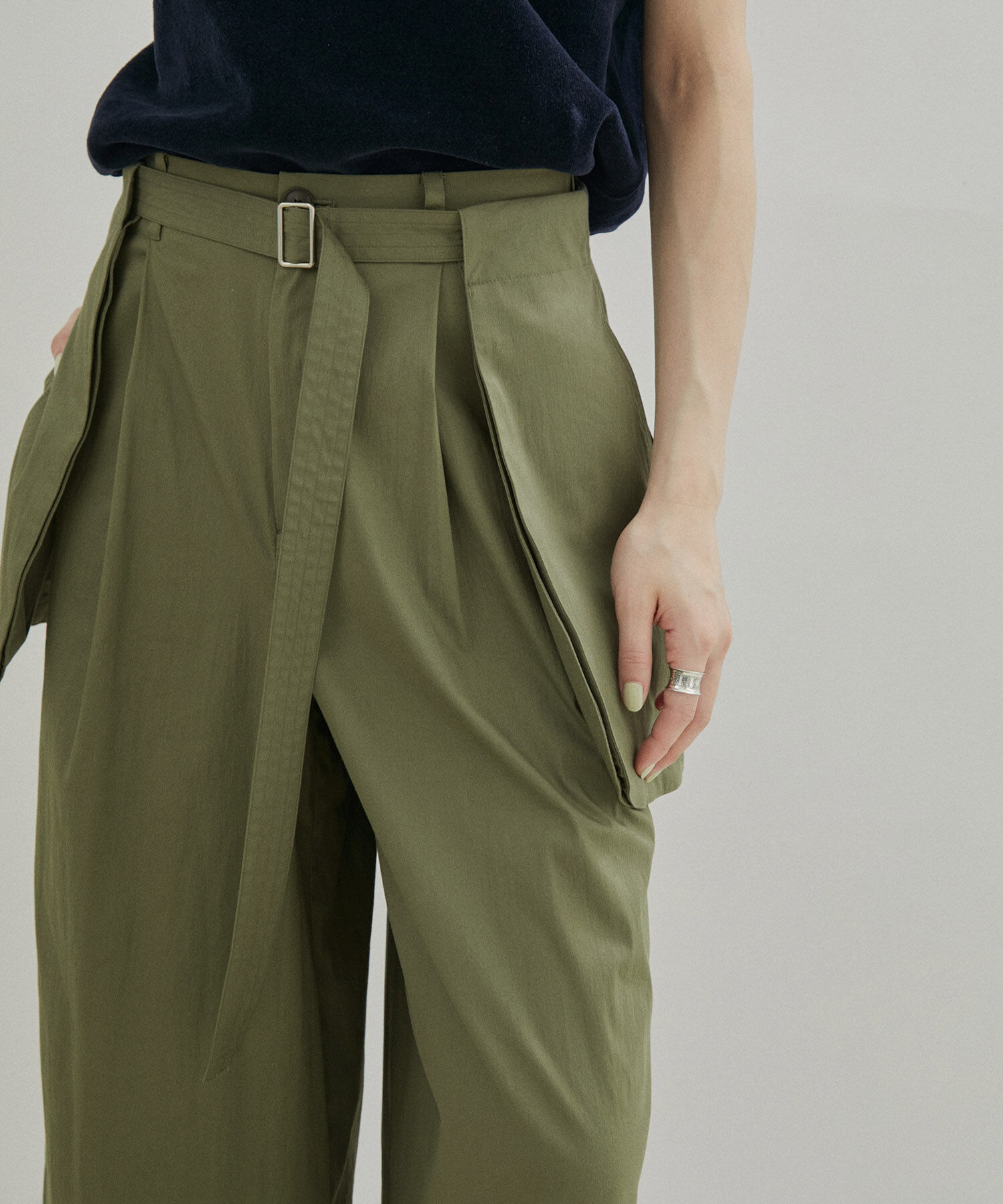 SALON adam et rope'「【セットアップ対応】コットンナイロンサロンベルト」|ベルト|カーキ(36)
