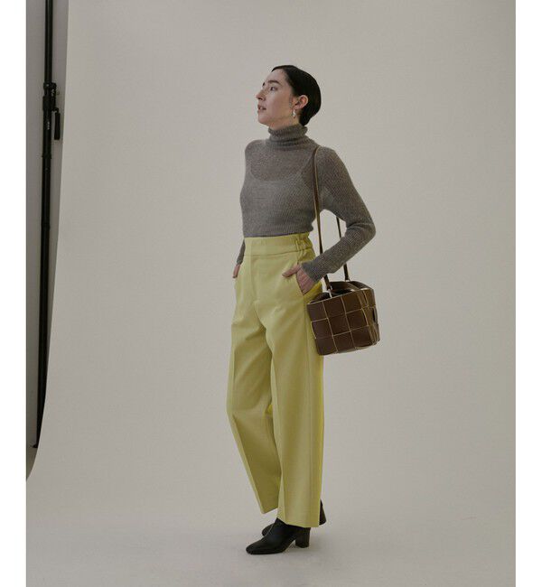 SALON adam et rope'「エコツイルスタイルアップワイドパンツ【洗える】」|チノ|