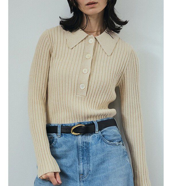 SALON adam et rope'「ローシルクリブニットポロシャツ」|ニット・セーター|オフサブ