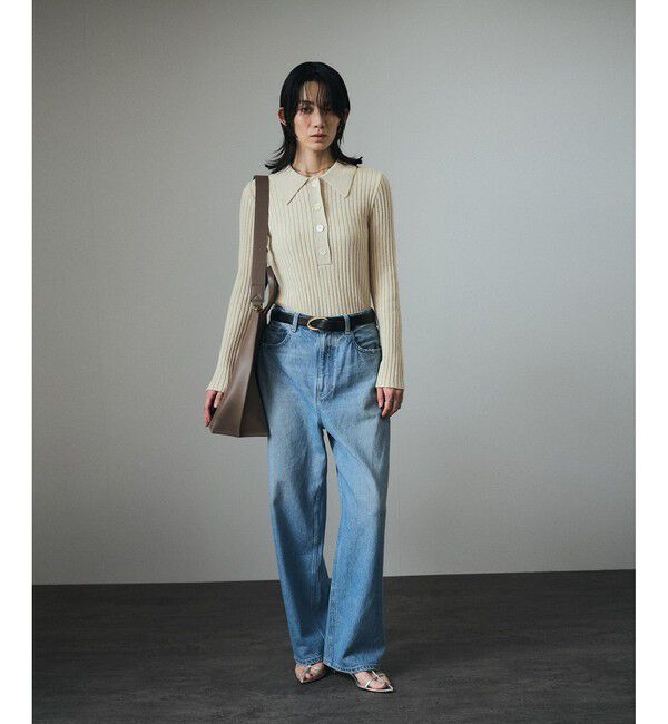 SALON adam et rope'「ローシルクリブニットポロシャツ」|ニット・セーター|